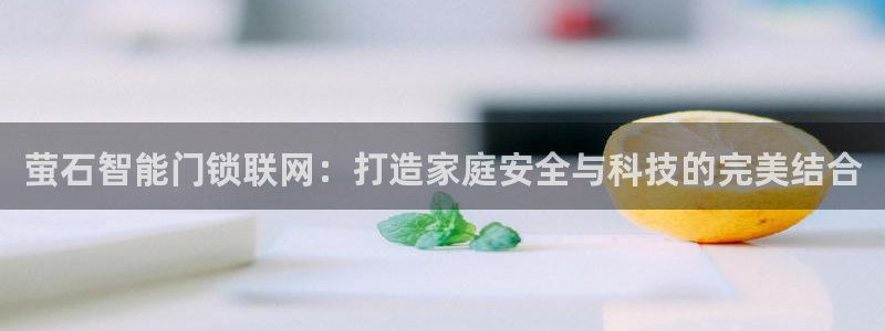 万利记加盟官网电话：萤石智能门锁联网：打造家庭安全与科技的完