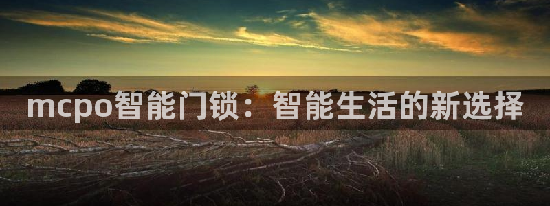 利记app官网入口：mcpo智能门锁：智能生活的新选择