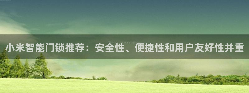 188bet注册利记官网app：小米智能门锁推荐：安全性、便